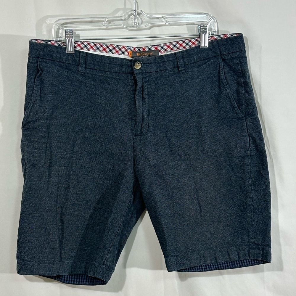 Ben Sherman Men’s Shorts Size 36 Navy Blue Chino Flat Front Classic Summer